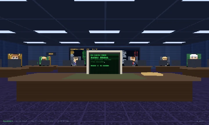 The trading floor in first person